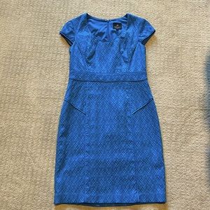 Adrianna Papell short sleeve dress. Ocean blue. Size 4P.